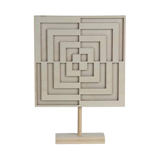 Jonathan Adler x Michaels 8" Op Art Square DIY Wood Tabletop Décor with Stand